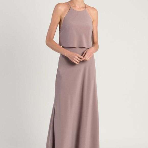 NWT JENNY YOO BRIDESMAID ELLE DRESS IN ROSE PETAL SIZE 16- RETAIL $275 UNHEMMED - Picture 1 of 15